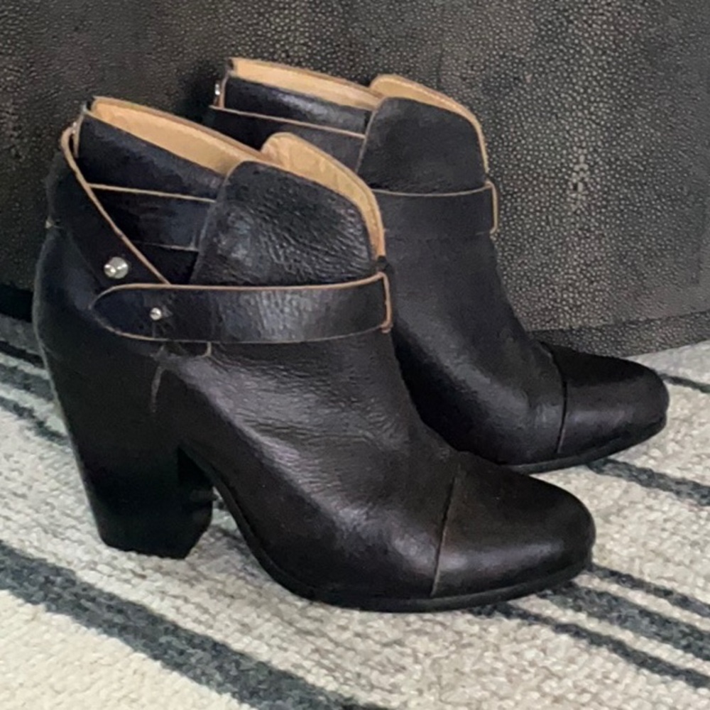 Rag and Bone Black Leather Ankle Boots